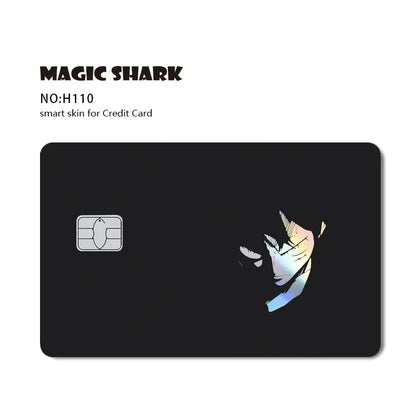 Magic Shark Luffy Zorro Ace Skull Anume Holographic Shinny Laser Sticker Film Skin for Credit Debit Card Beauty World Shop