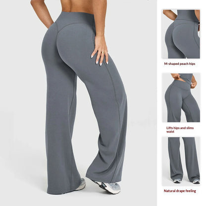 High Waisted Straight Leg Yoga Pants for Women, Naked Feeling Butt Lifting Loose Fit Workout Trousers, Slimming Gym Pants Beauty World Shop