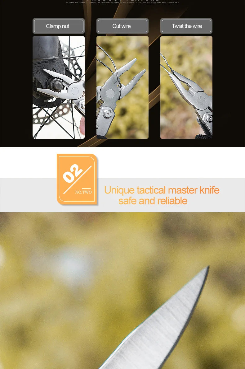 Folding Multi-tool Pocket Knife Pliers Mini Portable Fold Outdoor Hunting Survival Rescue Tactical Multipurpose Repair Tool Beauty World Shop