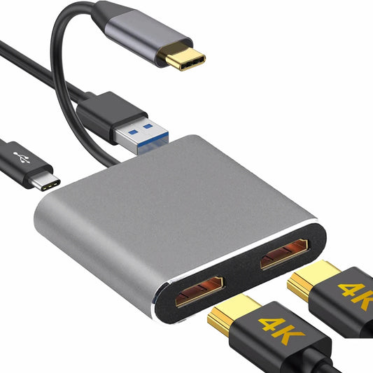 4k Uhd Display Usb C Thunderbolt3 Dual HdTV Extend 2 Monitors Usb 3.0 Hub Type-C Dock Pd Fast Charging For Macbook Pro Air Beauty World Shop