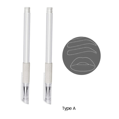 2PCS Eyebrow Marker Pen Microblading Surgical Skin Permanent Make up Supplies White Surgical Scribe Tool Tattoo Accessories Pens Beauty World Shop