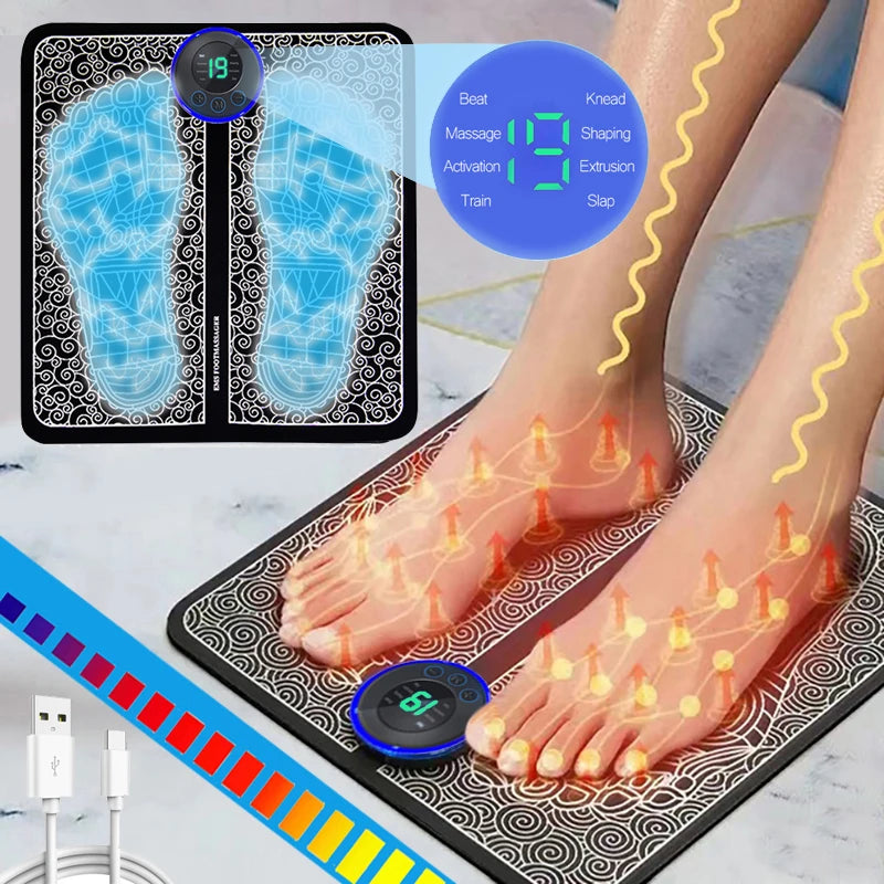 Electric Foot Massager Pad Muscle Massage Relaxation Trainer For Massage Fitness Outdoor Sport Home Family Relax Beauty World Shop