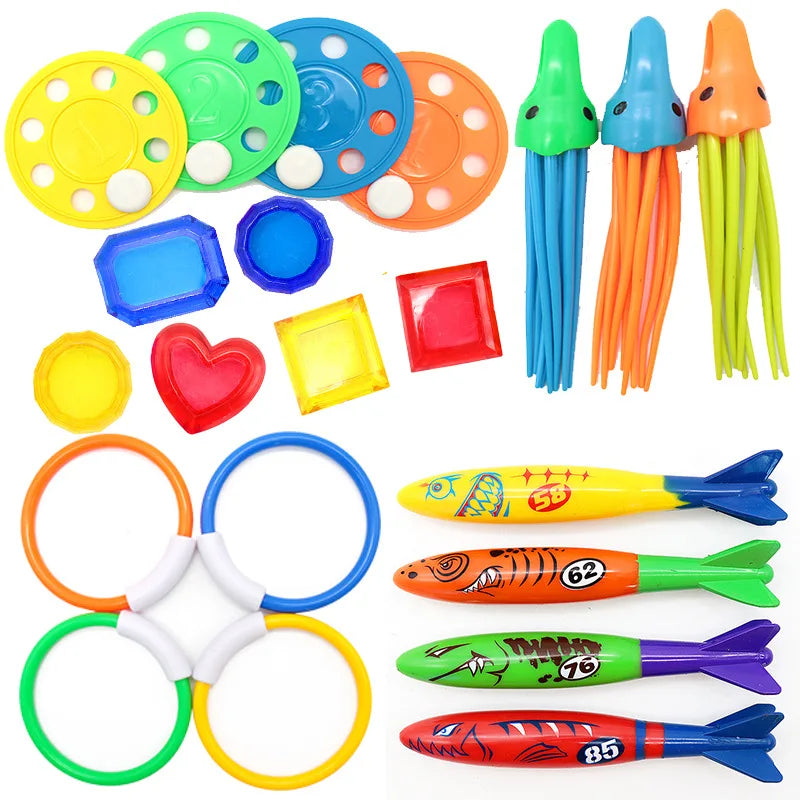 Nstk Pool Games Diving Toys Sinking Toy Multicolor Cartoon Pool Sinking Toys Creative Swim Dive Toy Set Swimming Pool Accessory Beauty World Shop