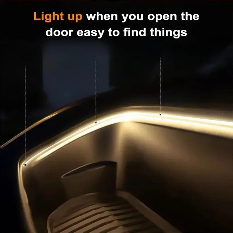 Car high brightness trunk lighting ambient light interior decoration LED wiring free automatic sensing tailgate light strip Beauty World Shop