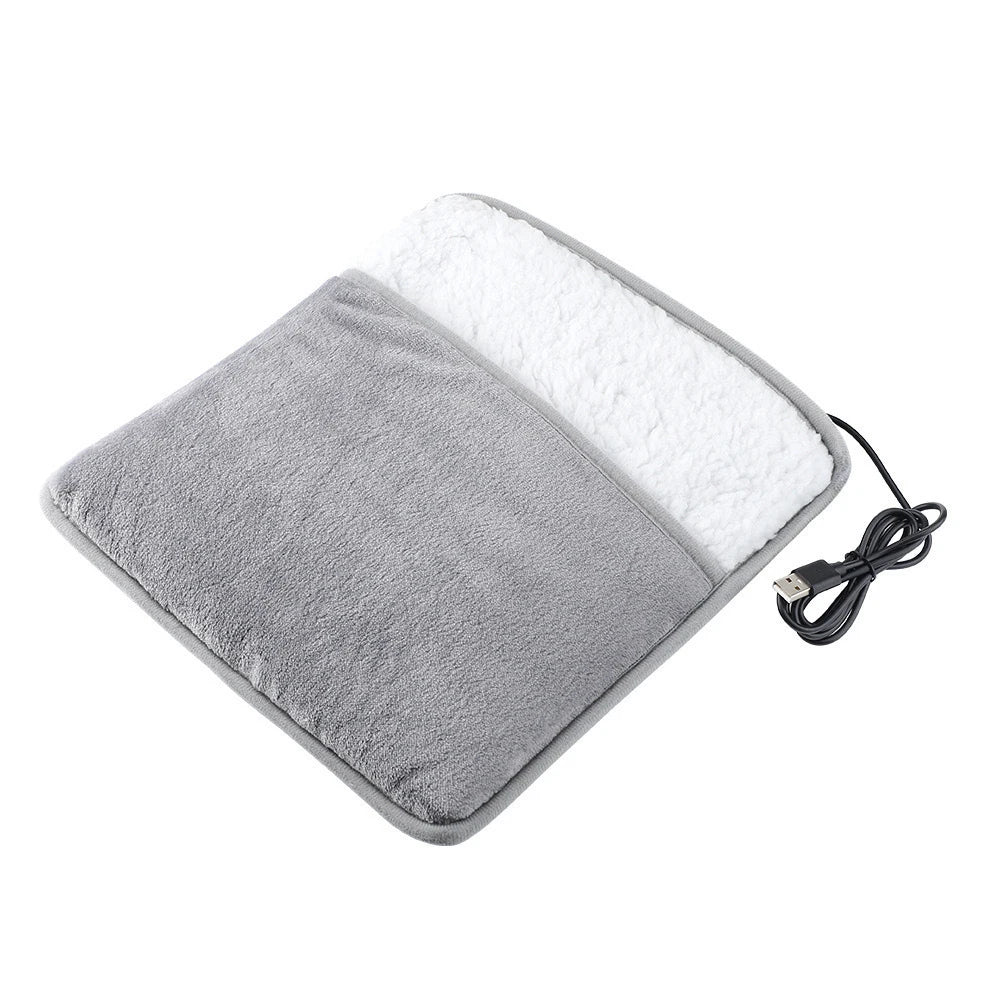 Foot Warmer USB Foot Heater Thermal Foot Heating Pad Soft Plush Warm Foot Cover Electric Heating Feet Warmer for Home Bedroom Beauty World Shop