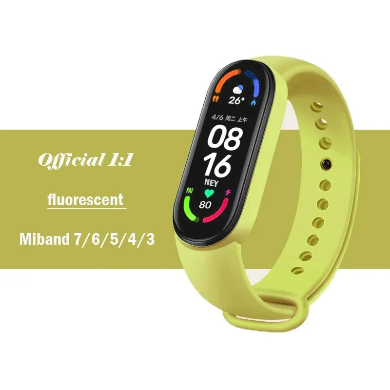 official Silicone Strap For Xiaomi Mi Band 4 5 6 7 Bracelet Sport Watch Wristband Miband4 miband7 Correa Mi band 3 4 5 6 7 Band Beauty Fashion