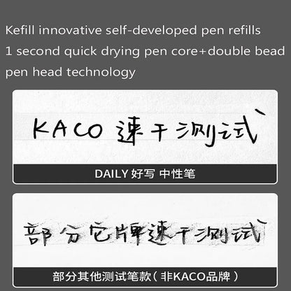 KACO Gel Pens Press Signature Pen Stationery Metal Pen Clip 0.5mm Black Ink Quicking Drying Large Capacity 800M Smooth Writing Beauty World Shop