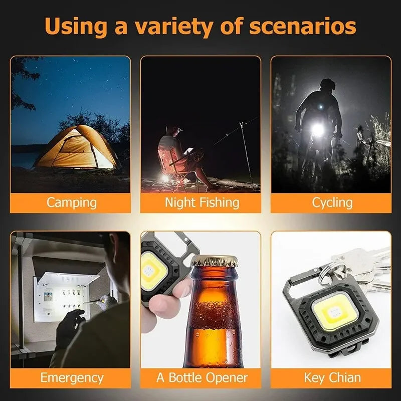 Mini LED Flashlight Magnetic COB Outdoor Camping Pocket Work Light 800 Lumens USB Rechargeable 7 Modes Spotlights Beauty World Shop