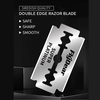 Stainless steel double-sided shaver, men's shaver, sharp blade replaceable, old-fashioned shaver,suitable for hair removal Beauty World Shop