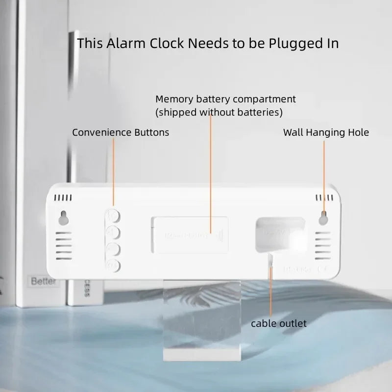 9 Inch Large Digital Wall Clock USB Powered TEMP Humidity Week Auto Dimmer DST Table Clock 12/24H Electronic LED Alarm Clock Beauty World Shop