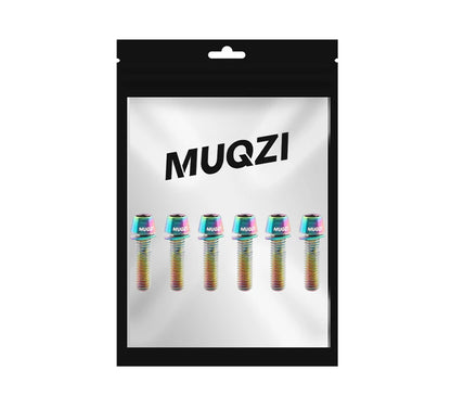 MUQZI 6pcs Stem Bolts M5x17mm Bicycle Handlebar Stem Screw With Washer MTB Road Bike Stem Riser Screw Beauty World Shop