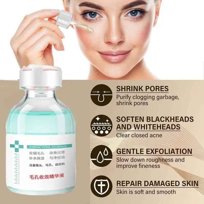 Smooth Pores Repair Essence Firm Cosmetics Pore Shrink Face Serum Hyaluronic Acid Moisturizing Nourish Skincare Pore Shrinkage Beauty Trend Shop
