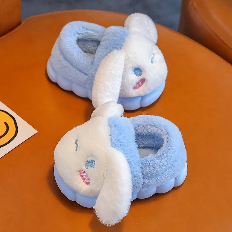 Kawaii Pikachu Figure Cotton Slippers Cover Heel Anime Peripheral Cute Cartoon Flat Autumn/Winter Plush Slippers Christmas Gifts Beauty World Shop