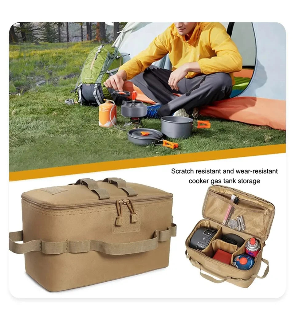 Outdoor Camping Gas Tank Storage Bag Large Capacity Ground Nail Tool Bag Gas Canister Picnic Cookware Utensils Kit Bag Beauty World Shop