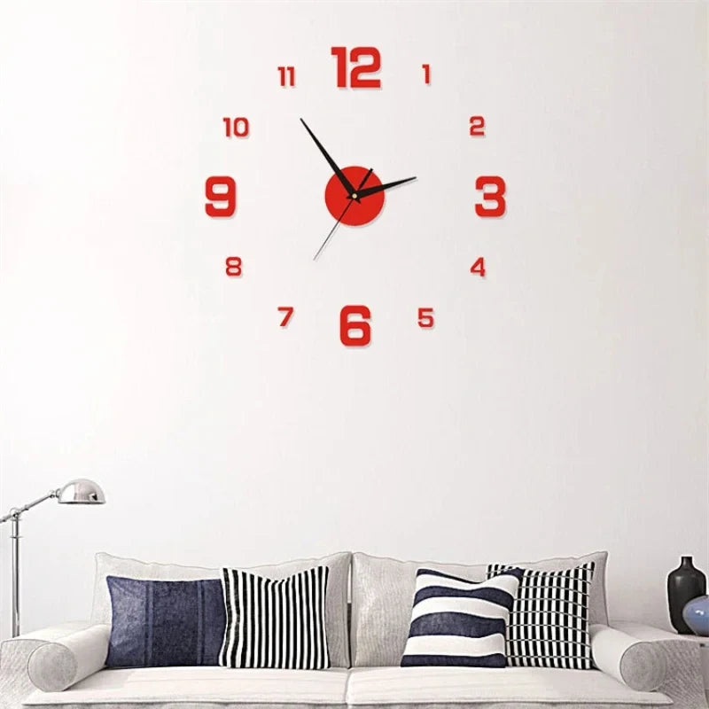 Luminous Digital Clock DIY Stereoscopic Wall Clock Silent Clock Living Room Bedroom Wall Clock Home Decorations Beauty Fashion