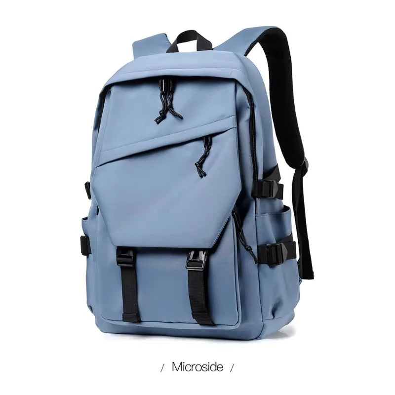 One 15 Inch Polyester Waterproof Solid Color Simple Men's Backpack Fashion Couple Student Computer Backpack Beauty World Shop