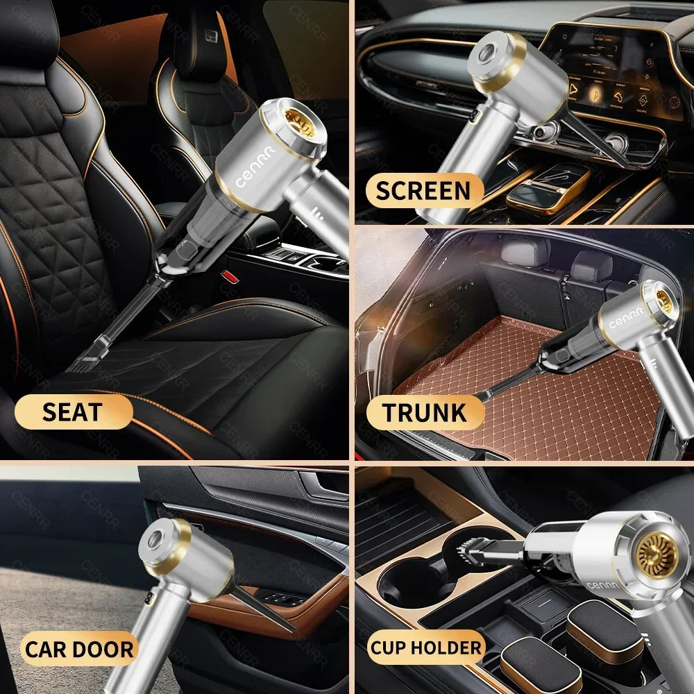 CENRR 360000PA Car Vacuum Cleaner Strong Suction Cordless Wireless Cleaner Portable  HandHeld Vacuum Cleaner Cleaning Machine Beauty World Shop