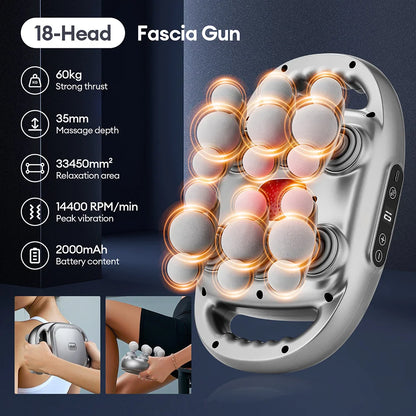 42-Heads Fascia Gun High-Frequency Vibration Body Massage Gun Back and Waist Massager Neck Shoulder Massager Muscle masajeador Beauty World Shop