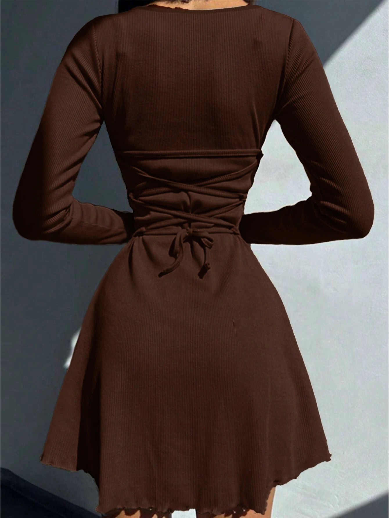 Women's Sexy Club Long Sleeve Mini Bodycon Dress Suitable For Nightclub, Family Party, Vacation, Leisure Beauty World Shop
