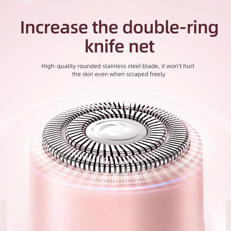 2-in-1 Wireless Rechargeable Electric Shaver, Suitable for Women - Dual Head Bikini Trimmer, Suitable for Both Dry and Wet Use Beauty World Shop