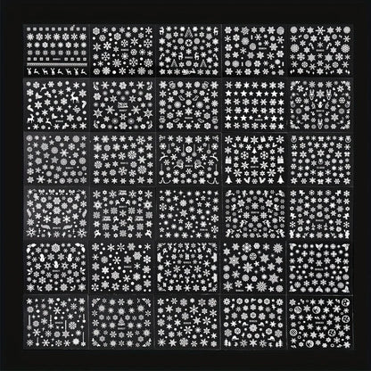 30pcs Sheets Christmas 3D Nail Art Stickers Decals Nail Art Supplies for Women And s - Self-Adhesive Cartoon Snowflake Snowman Beauty World Shop