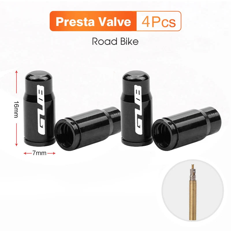 2pcs GUB Aluminum CNC Bicycle Tire Valve Cap MTB Road Bike Tube Tyre Gas Nozzle Cover for AV FV Schrader Presta Valve Dustproof Beauty World Shop