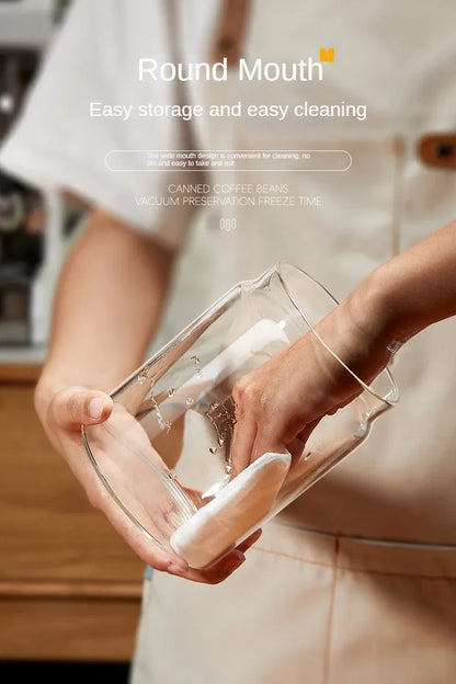 Manual Vacuum Sealed Coffee Jar High Borosilicate Glass Moisture Proof Tea Storage Container for Kitchen Coffee Beauty Trend Shop