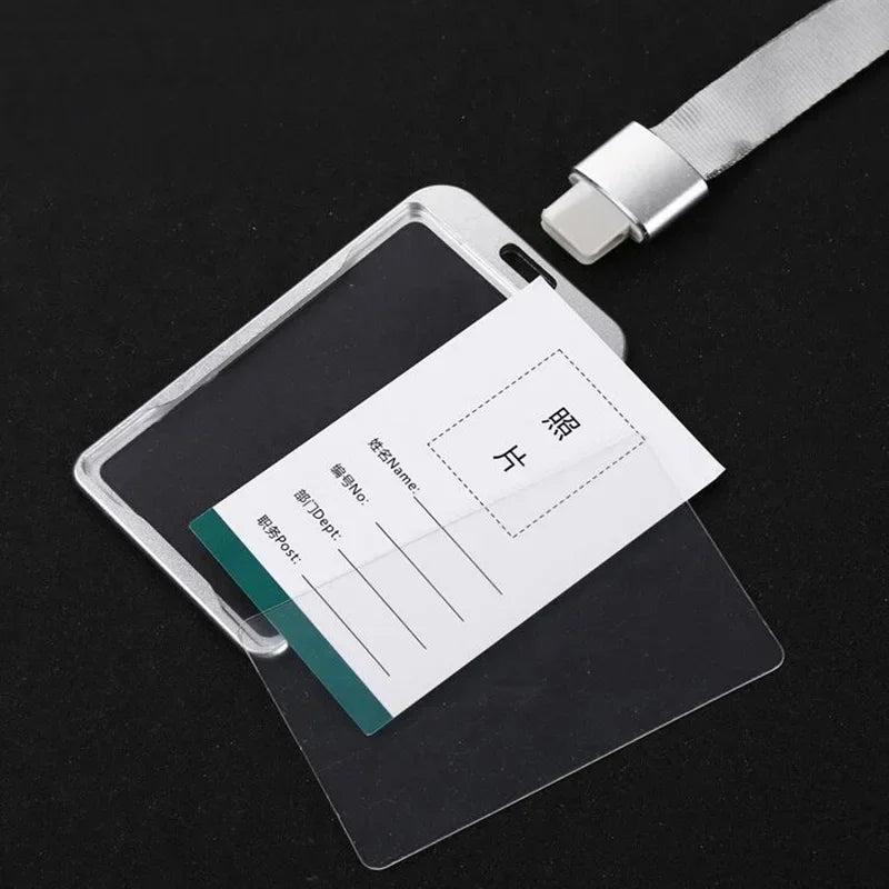 1 Pcs Aluminum Alloy Card Cover Case Bank Business Work Card Holder with ABS Retractable Badge Reel Credit ID Card Badge Bag Beauty World Shop