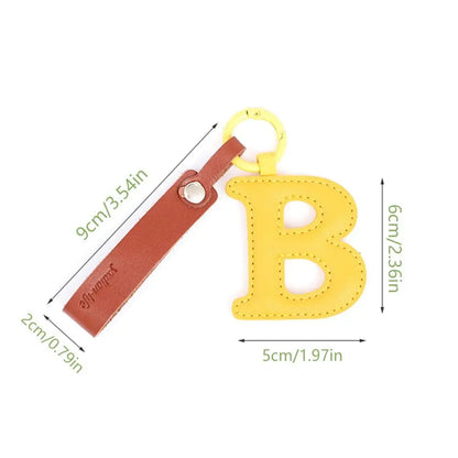 Creative PU Leather 26 Letter Keychains Fashion Alphabet Keyrings Handbag Ornaments Pendant Car Key Holder Accessories Gifts Beauty World Shop