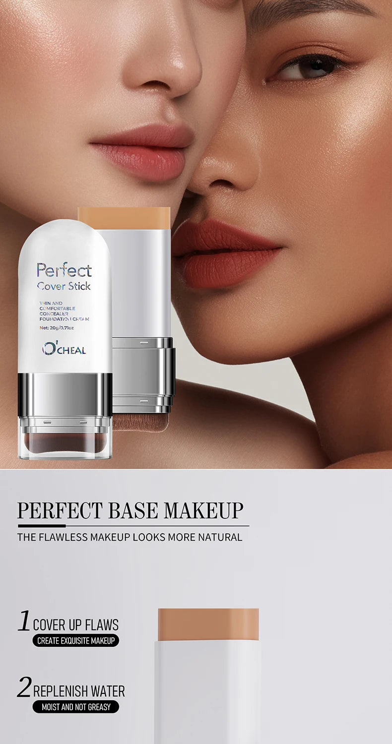O'CHEAL Perfect Cover Stick Thin And Comfortable Concealer Foundation Cream Stick Instant Natural Waterproof Long-lasting Makeup Beauty World Shop