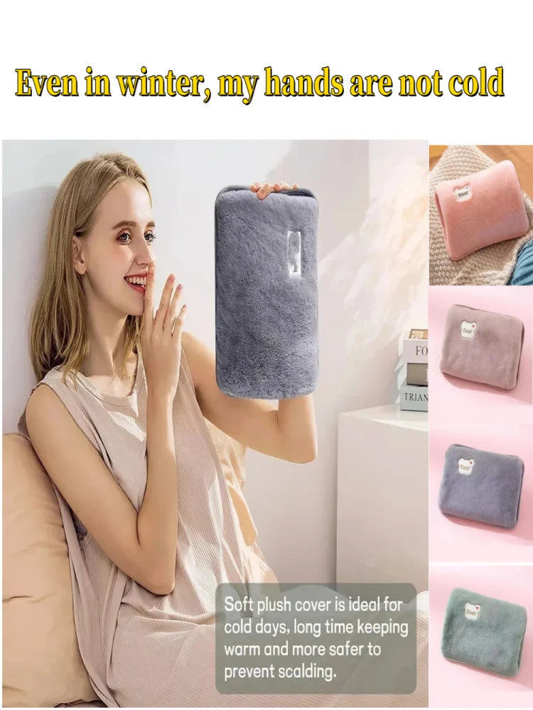 Rechargeable Hot Water Bottle Cute Electric Hand Warmer EU Plug Reusable Hot Compress Bag Heating Pad Hand Pocket Warmer Beauty World Shop
