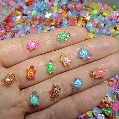 100-500pcs Mini Resin Turtles Night Glow Turtle Figurines Multi-Function Glow in The Night Turtle Miniatures for Micro Landscap Beauty World Shop