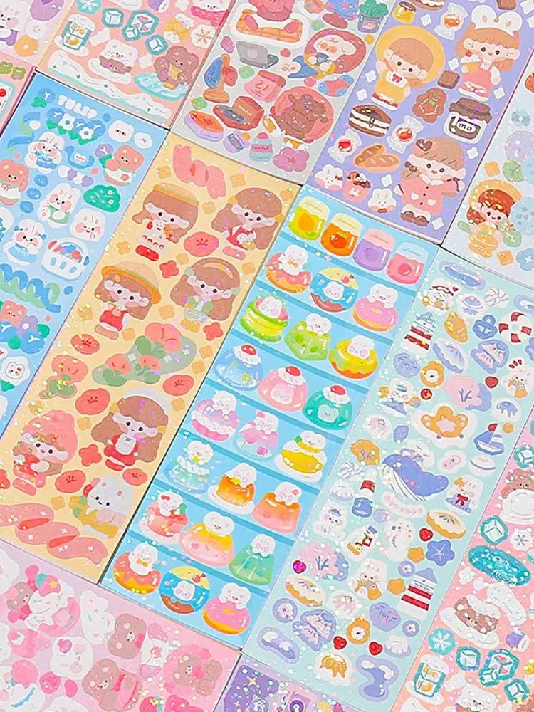 200p Kawaii Stickers for Kids Cute Stationary Aesthetic Diary Decoration Art Supplies Stickers for Scrapbooking Lot Korean Paper Beauty World Shop
