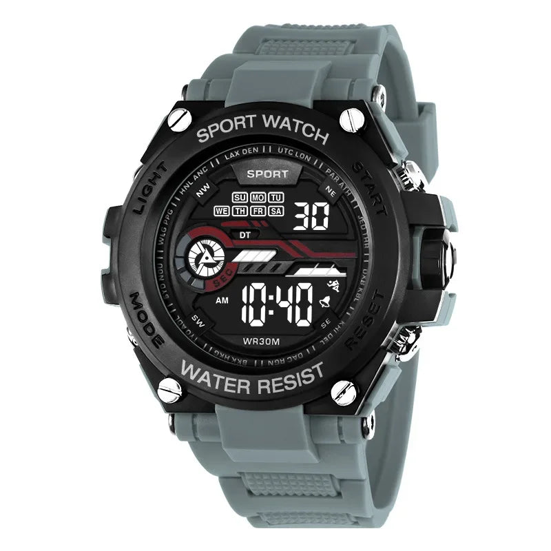 YIKAZE Men's Sports Watch Waterproof Man Sport Watches Multifuction LED Digital Military Watch Alarm Clock Electronic Wristwatch Beauty World Shop