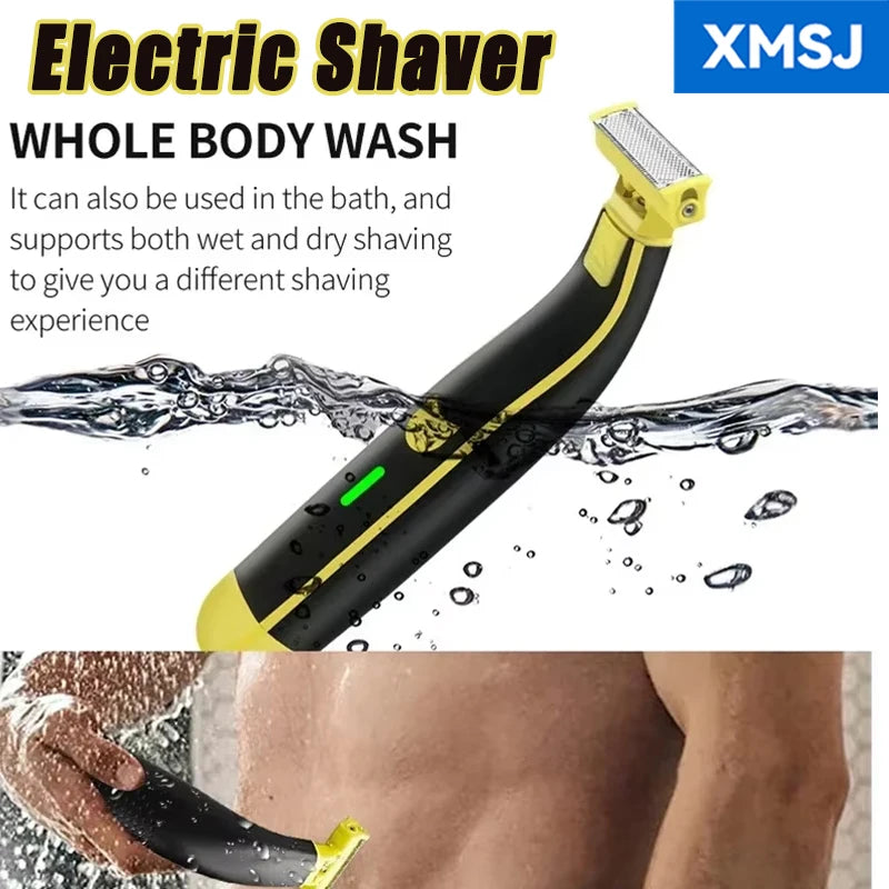 XMSJ Electric Shaver Wet and Dry Razor Double-sided Blade USB Rechargeable Portable Travel T-Shaped Hair Beard Trimmer Beauty World Shop