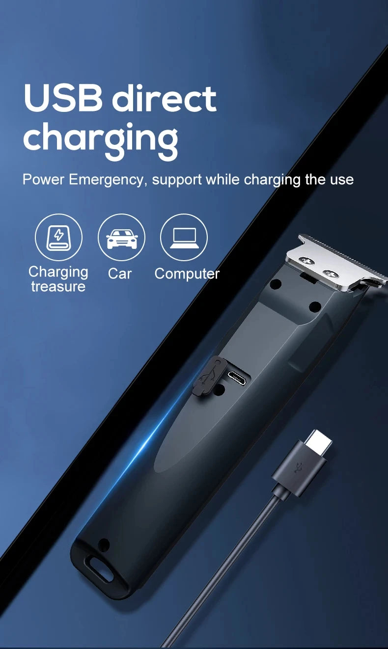 Design of adjustable cutter head with USB charging for electric hair clipper hair and beard trimming Beauty World Shop