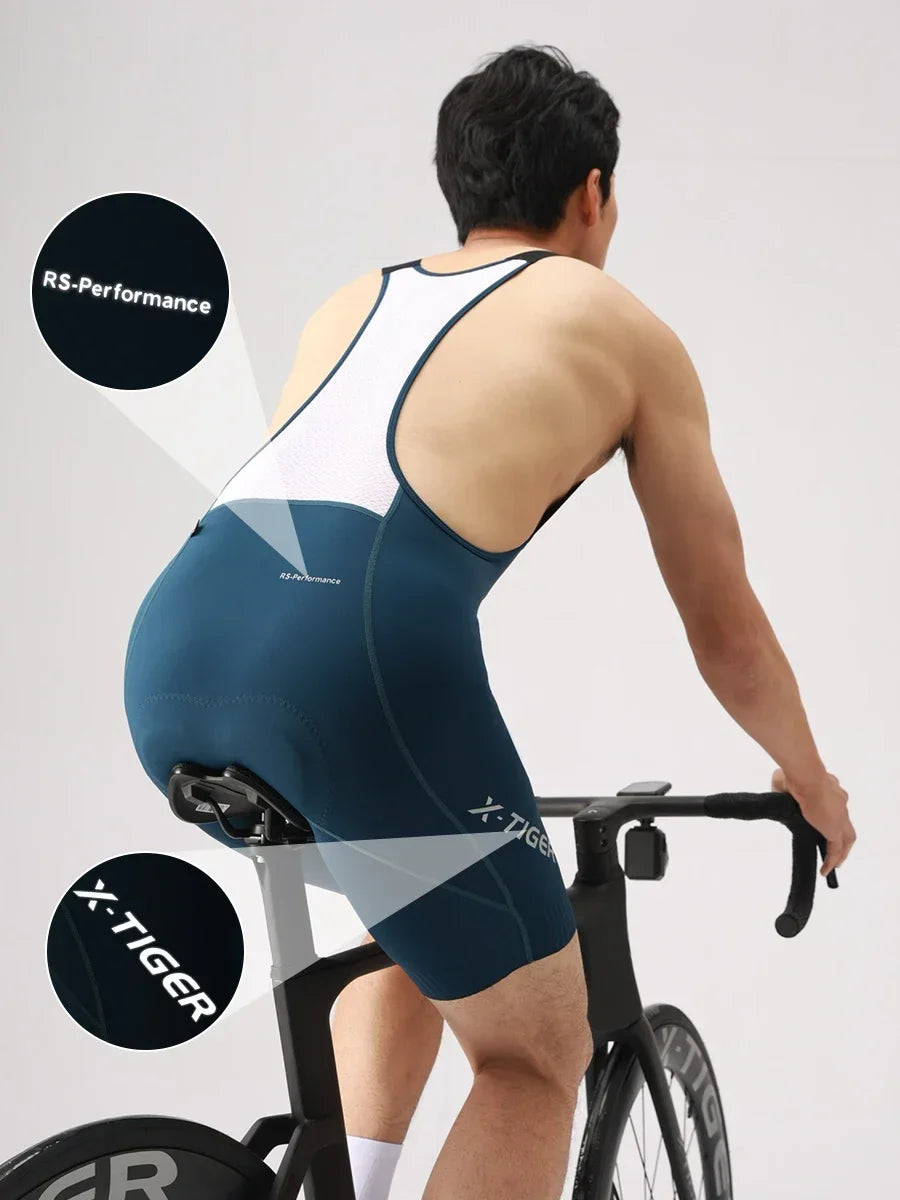 X-TIGER Cycling Bib Pants 120 High Density Cushion Men's Cycling Shorts Road Bike MTB Cycling Pants Sports Fitness Casual Pants Beauty World Shop