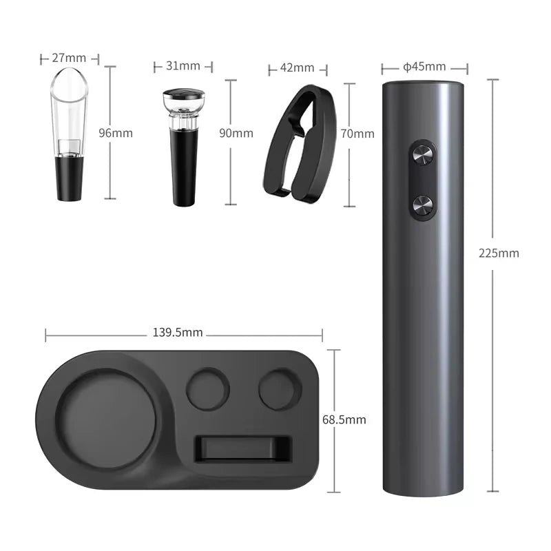 Electric Automatic Red Wine Opener Set Multifunction Wine Stopper, Wine Pourer, Electric Bottle Opener Gift Set for ins Style Beauty World Shop