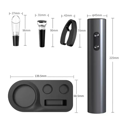 Electric Automatic Red Wine Opener Set Multifunction Wine Stopper, Wine Pourer, Electric Bottle Opener Gift Set for ins Style Beauty World Shop