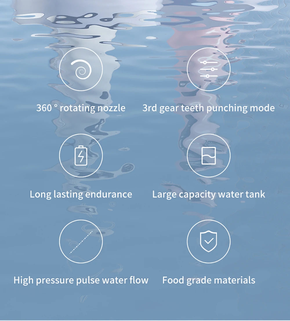 Teeth Water Flosser Electric Oral Irrigator Portable Home Dental Cleaning Teeth Rechargeable Waterproof Teeth Cleaner Oral Care Beauty World Shop