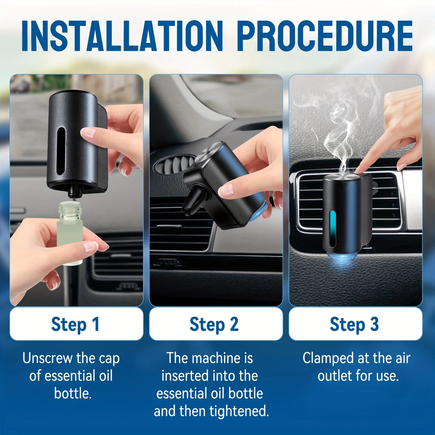 Car Air Freshener Electric Auto Aroma Diffuser Car Air Vent Essential Oil Mist Humidifier Fragrance Diffuser Aromatherapy Beauty World Shop