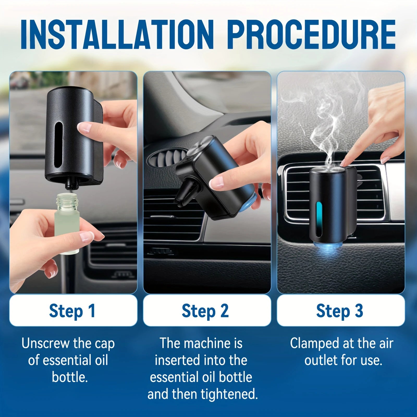 Car Air Freshener Electric Auto Aroma Diffuser Car Air Vent Essential Oil Mist Humidifier Fragrance Diffuser Aromatherapy Beauty World Shop
