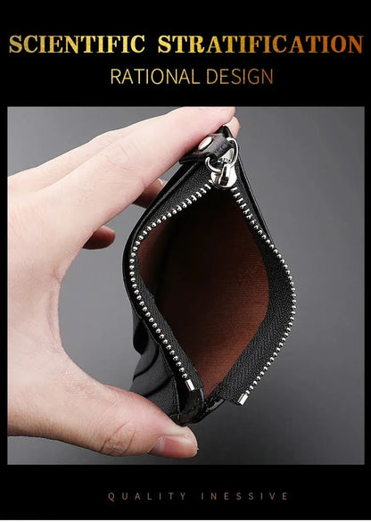 Mini Credit Card Wallet Id Card Holder Men's Small Wallet Thin Sleeve Zipper Short Coin Wallet Beauty World Shop