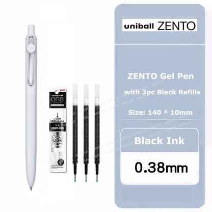 uniball ZENTO Standard 0.38/0.5mm Gel Pens,Water-Based Smooth Writing Roller Ball Pens Fit for a variety of occasions Stationery Beauty World Shop