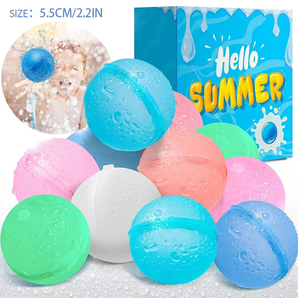 New Reusable Water Balloons Refillable Water Balloon Quick Fill Self Sealing Water Bomb Splash Balls for Kids Swimming Pool Beauty World Shop
