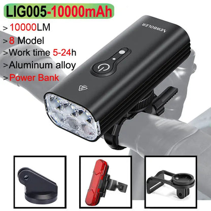 NEWBOLER 10000mAh Smart Bicycle Light Front 10000LM Bike Light Waterproof USB Charging MTB Road Cycling Lamp Bike Accessories Beauty World Shop