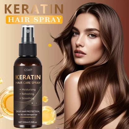 GSWP Keratin Hair Spray Contains Castor Oil and Argan Oil, Quickly Absorbed, Moisturize Hair, Leave It Non-Greasy. 100ml Beauty World Shop