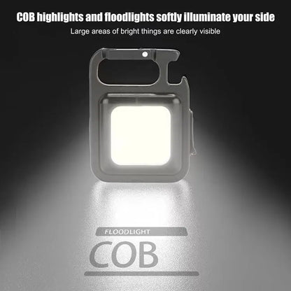 COB LED Mini Flashlight Super Bright EDC Keychain Light Outdoor Emergency Camping Pocket Lamp With Tail Magnet Corkscrew Beauty World Shop