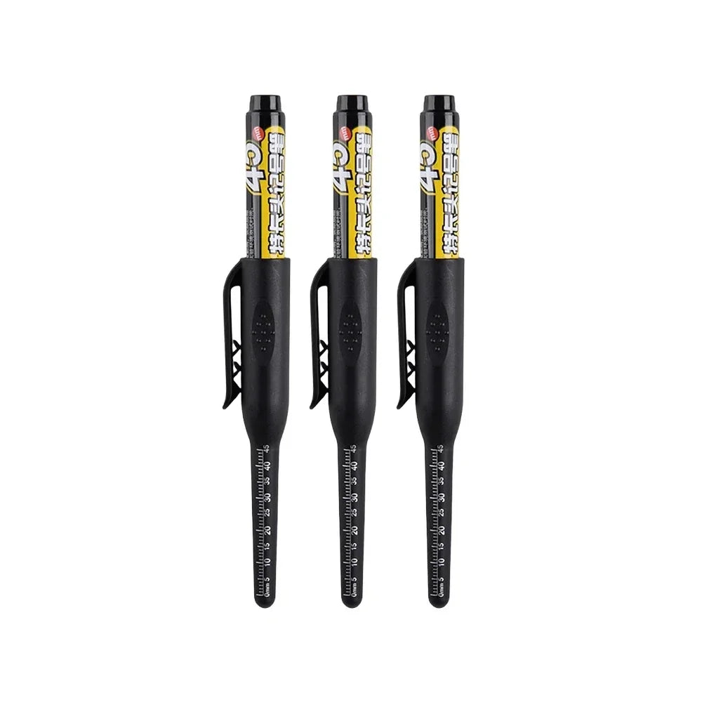 45mm Waterproof Deep Hole Marker Pens Long Nib Head Carpenter Pen Black/Blue/Red Ink for Multi-Purpose Woodworking Hand Tools Beauty World Shop