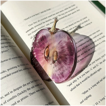 New exquisite transparent acrylic apple bookmark reading mark gift cute grape tomato bookmark toy Beauty World Shop